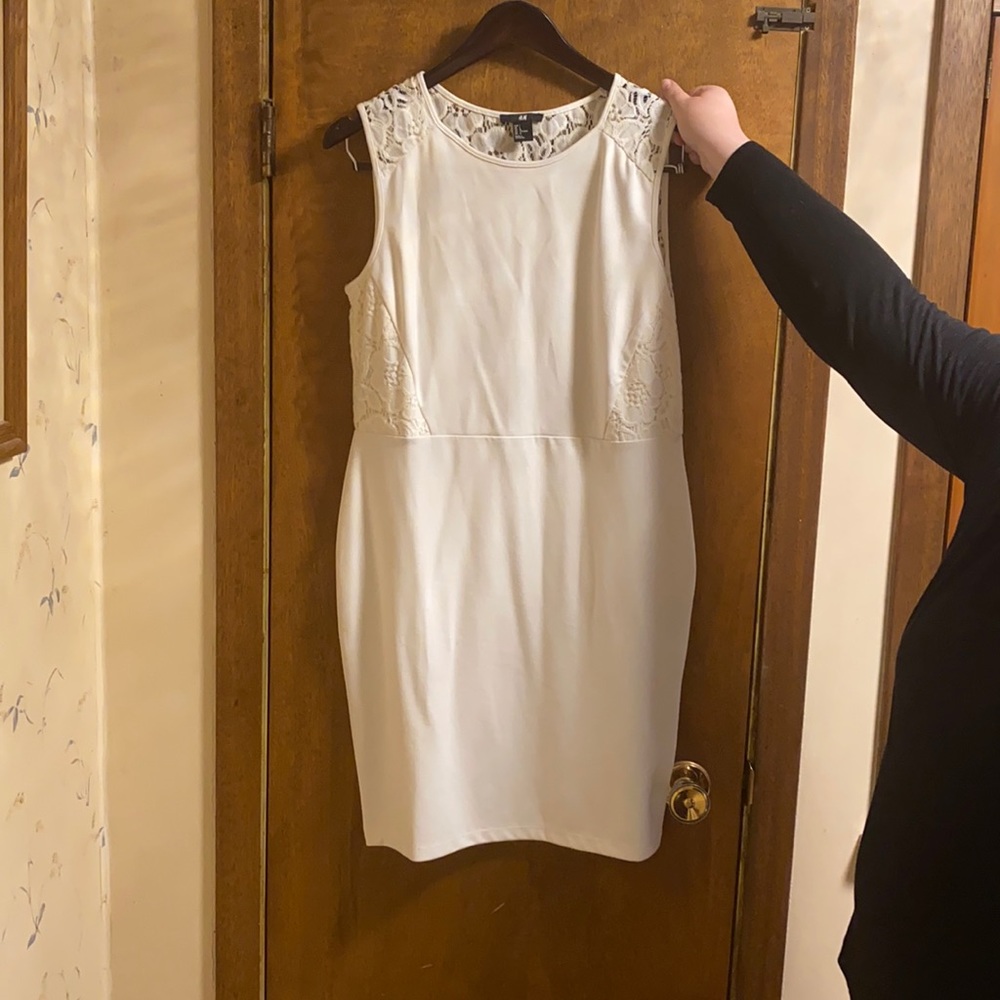 Ladies Creme Lace Back Dress